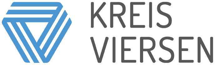 Logo des Kreises Viersen mit blauem geometrischem Signet und Schriftzug „Kreis Viersen“.