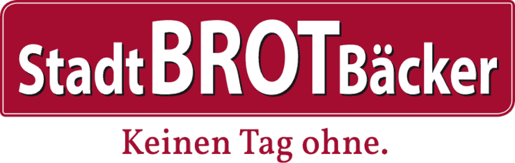 Logo von StadtBROTbäcker mit dem Slogan „Keinen Tag ohne.“