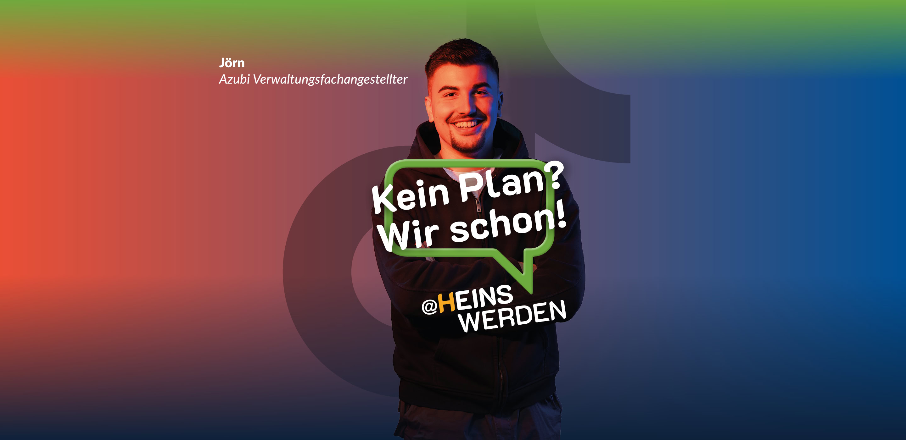 Ausbildungskampagne des Kreises Heinsberg mit Azubi Jörn und dem Slogan „Kein Plan? Wir schon!“.